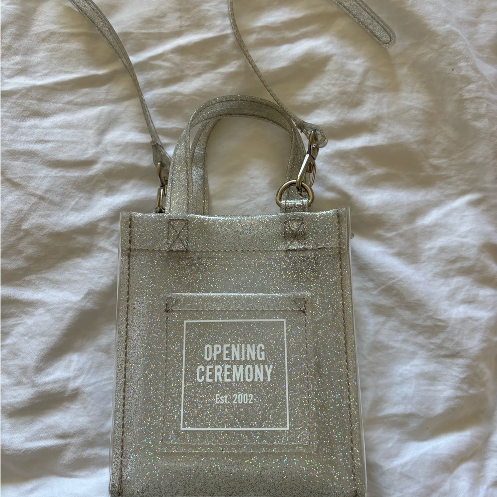 Opening Ceremony Silver Mini Bucket Bag